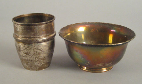 Appraisal: Philadelphia silver bowl and cup ca bearing the touch of