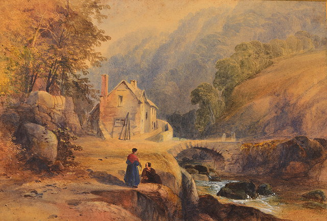 Appraisal: JAMES BURRELL SMITH - A WOODED VALLEY SCENE WITH A