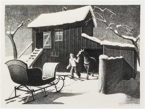 Appraisal: Sale Lot Grant Wood American - December Afternoon lithograph Associated