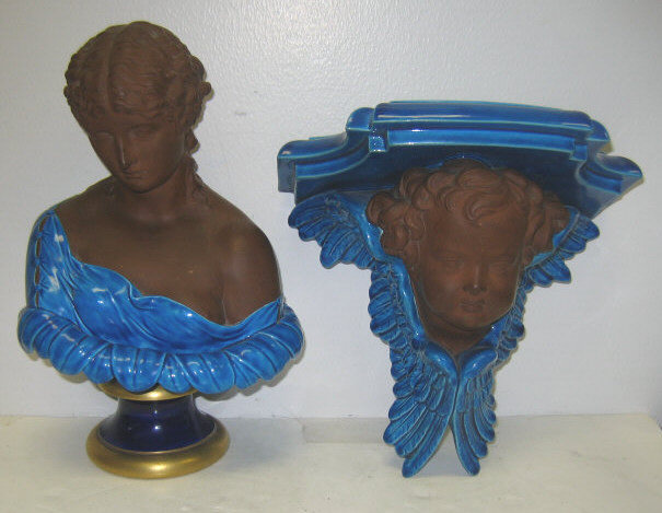 Appraisal: TWO PIECES OF ROYAL WORCESTER CERAMIC Glazed blue and matte