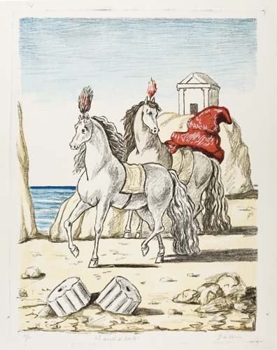 Appraisal: GIORGIO DE CHIRICO I Cavalli di Achille Color lithograph x