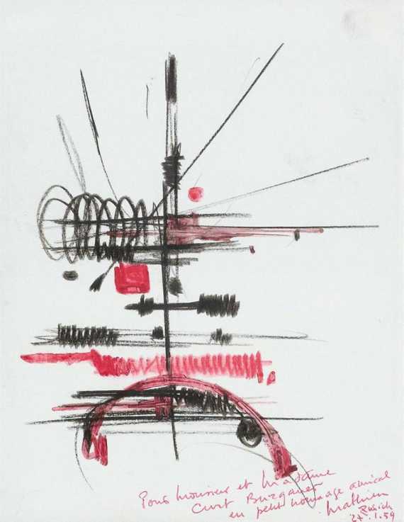 Appraisal: MATHIEU GEORGES Boulogne-sur-Mer - lives in Paris Composition Grease crayon