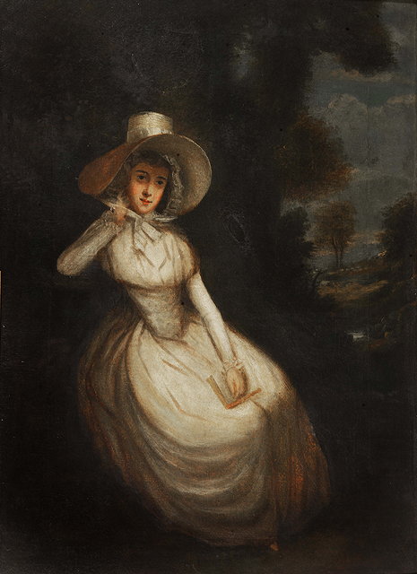 Appraisal: FOLLOWER OF FRANCIS WHEATLEY a lady seated in a landscape