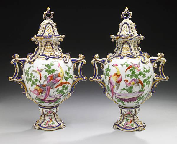 Appraisal: A pair of Chelsea style potpourri vases early th century