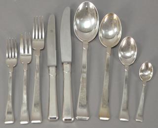 Appraisal: Continental silver flatware set Czechoslavakian circa designer Franz Bibus and