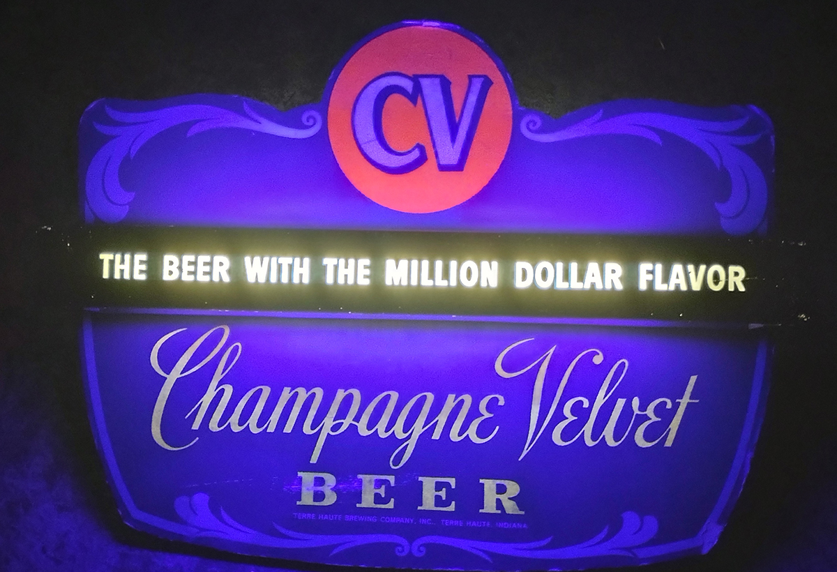 Appraisal: Champagne Velvet Million Dollar Flavor Illuminated SignReference n aBrewery Terre