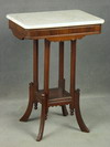 Appraisal: LAMP TABLE - VICTORIAN MARBLE TOP LAMP TABLE RECTANGULAR CHAMFERED