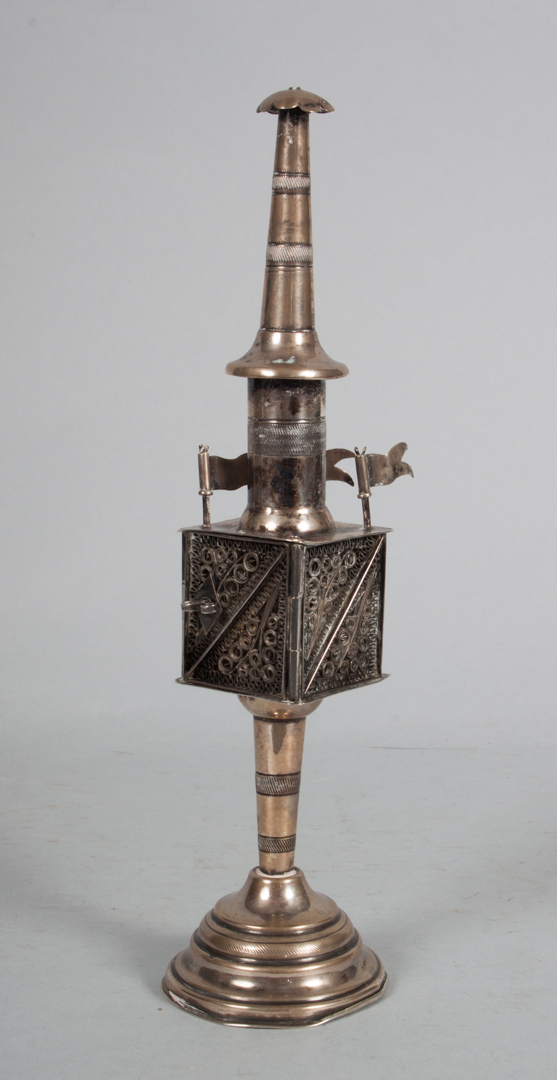 Appraisal: Continental silver filigree spice tower late th early th century