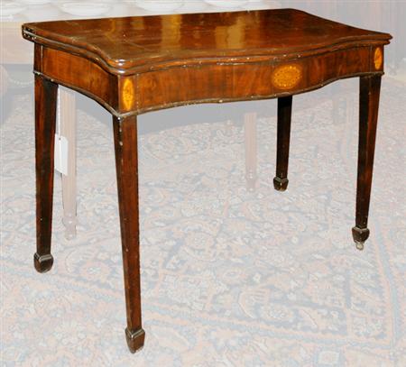 Appraisal: George III Inlaid Mahogany Fold-Over Games Table Estimate -