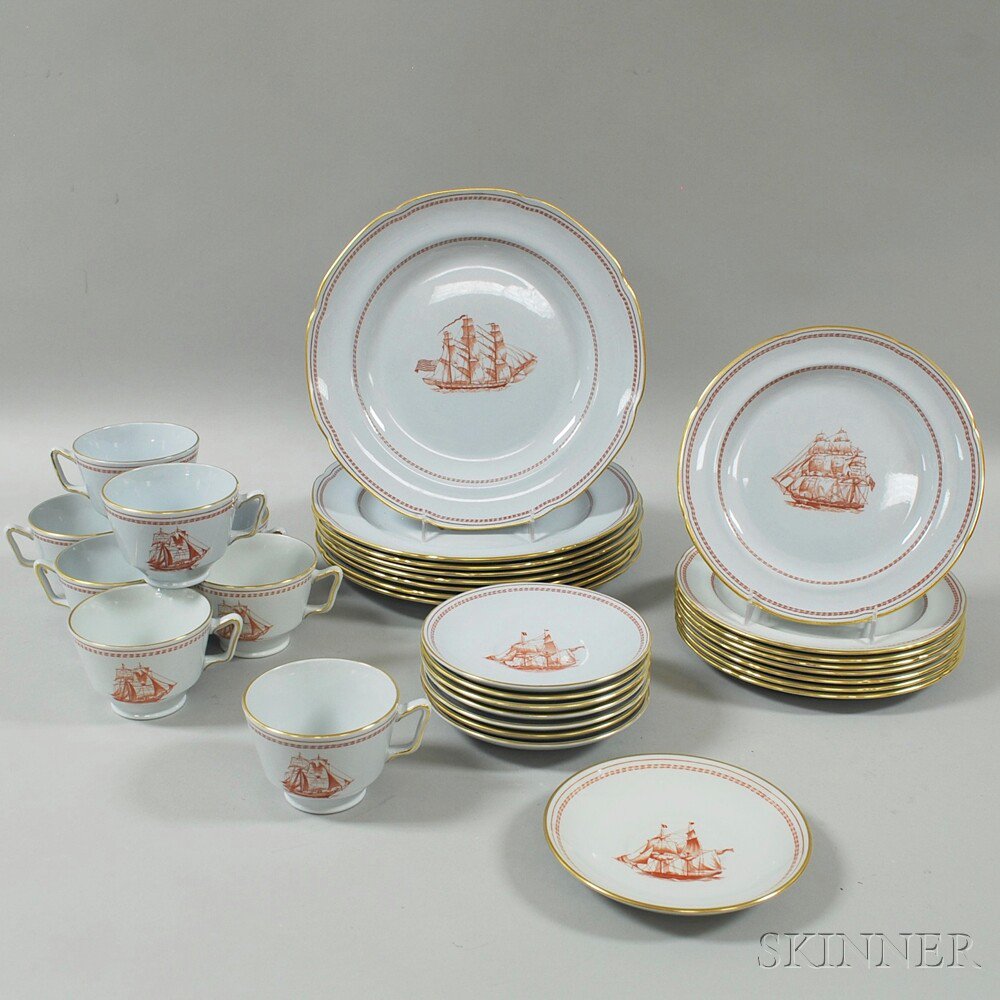 Appraisal: Set of Spode Tradewinds Pattern Tableware th century eight cups