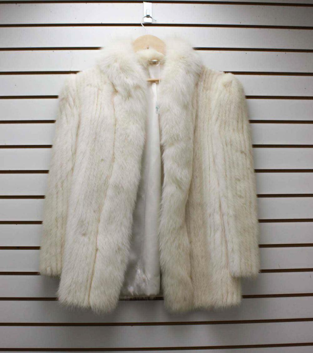 Appraisal: LADY'S MINK FUR COAT WITH FOX COLLAR three hook and