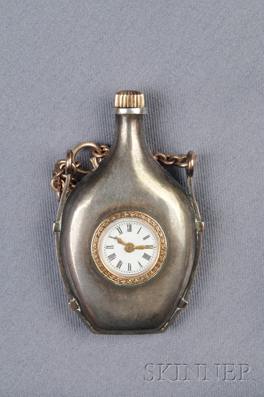 Appraisal: Whimsical Antique Chatelaine Watch designed as a flagon with winding