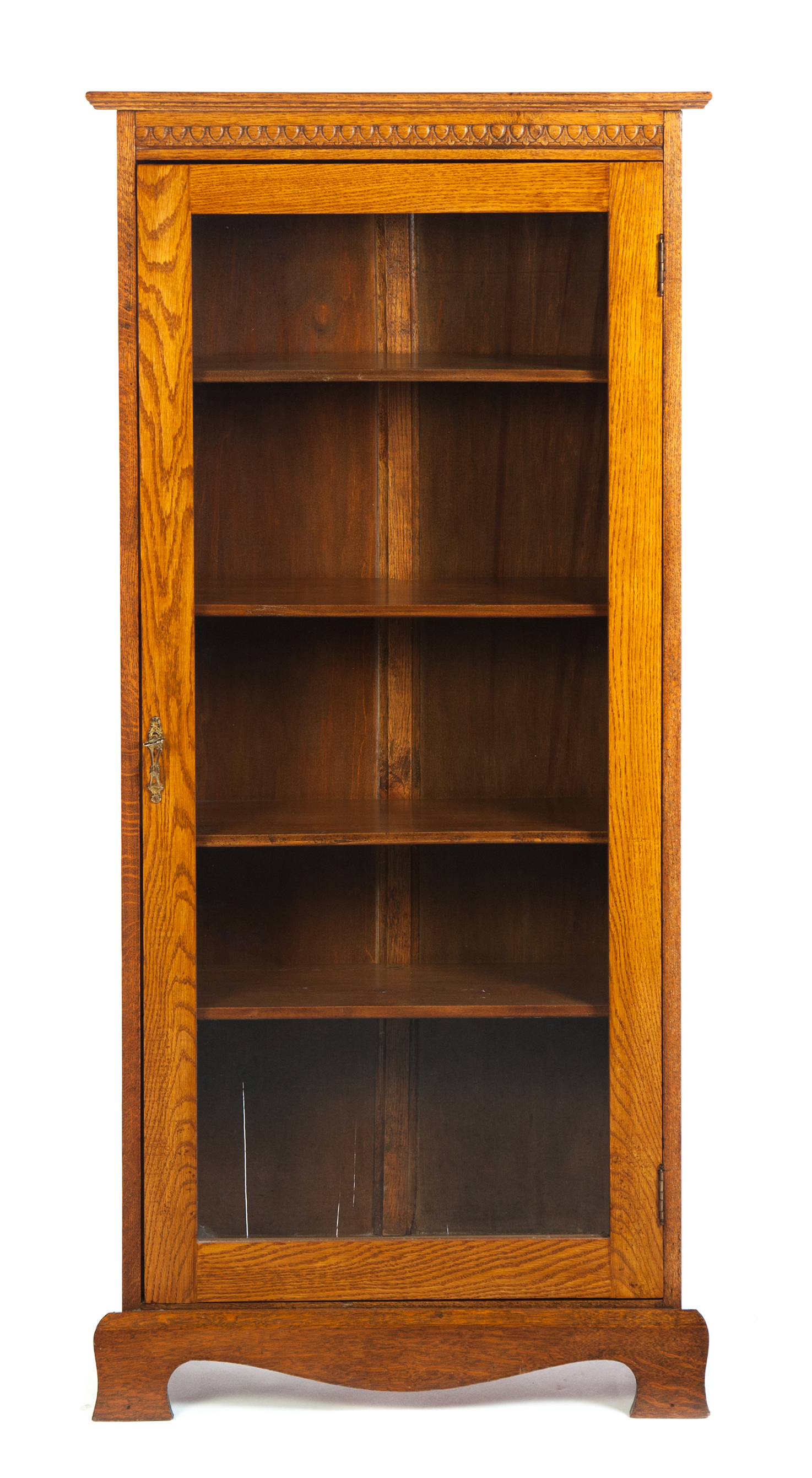 Appraisal: OAK SINGLE-DOOR BOOKCASE American st quarter- th century Routed top