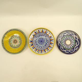 Appraisal: Collection of Three Majolica Chargers Various designs Various Marks Good