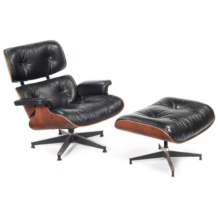 Appraisal: Charles and Ray Eames chair and ottoman by Herman Miller