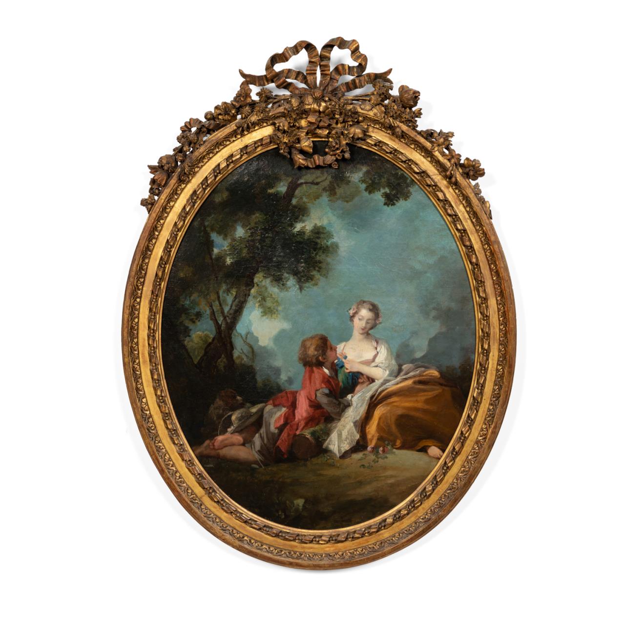 Appraisal: AFTER BOUCHER THE MUSETTE FRAMED OIL ON CANVAS After the