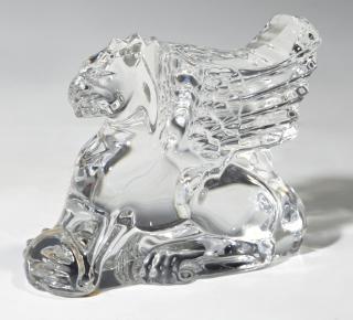 Appraisal: Baccarat Crystal Winged Gryphon Figure th c s Baccarat Crystal