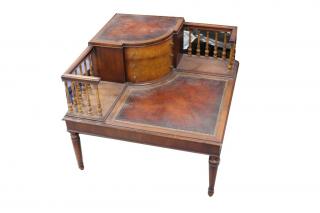 Appraisal: th C Leather Top Corner Seat w drawers th C