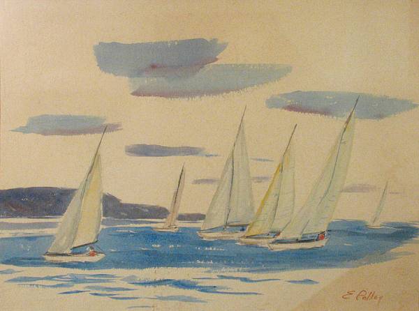 Appraisal: E Polley th century An Afternoon Regatta signed 'E Polley'