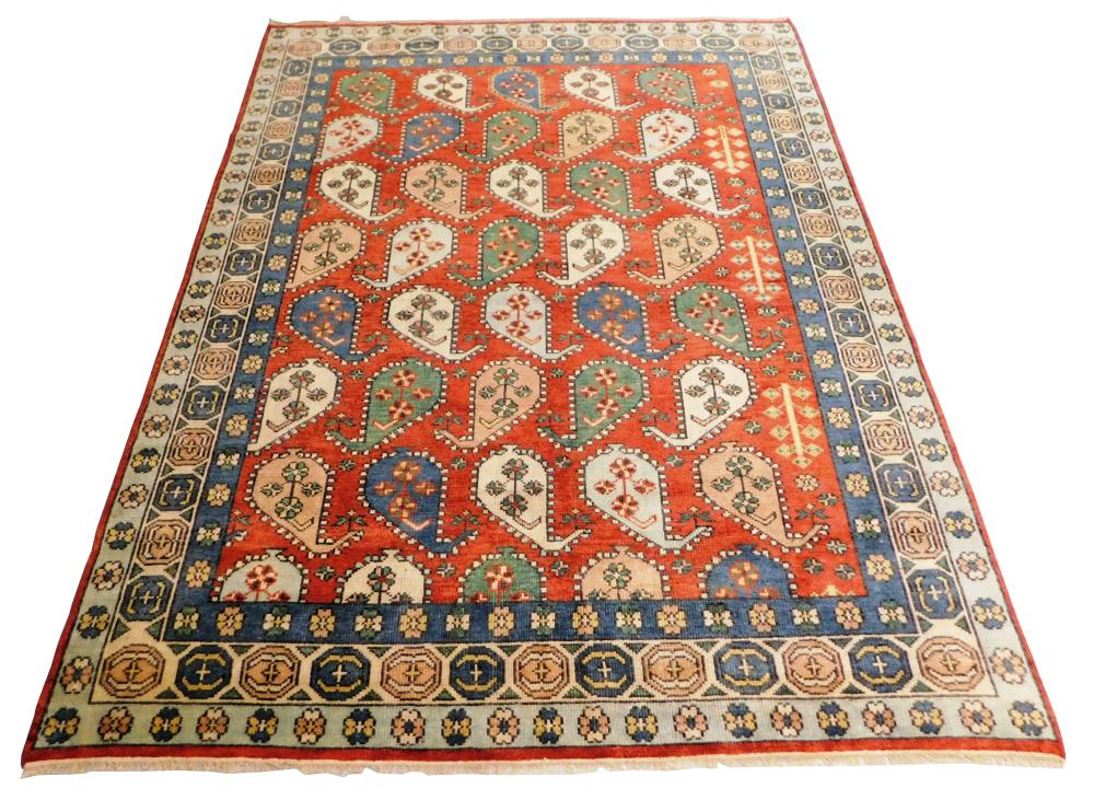 Appraisal: RUG Agra Bakhtian ' x ' terra cotta field with