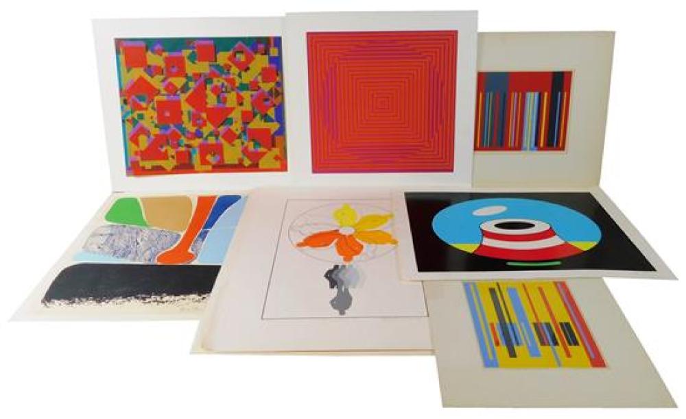 Appraisal: A group of ten contemporary silkscreens and prints by four