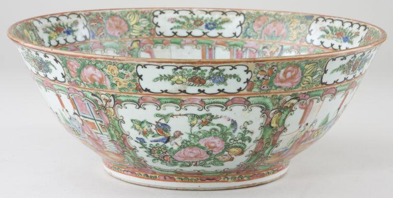 Appraisal: Chinese Export Rose Medallion Punch Bowl th century reserves alternate