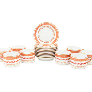 Appraisal: A Set of Nine Richard Ginori Porcelain Teacups and Saucers