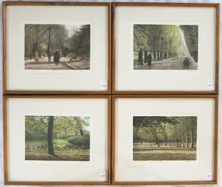 Appraisal: FOUR HAROLD ALTMAN COLOR LITHOGRAPHS Pennsylvania France - Titled Fall