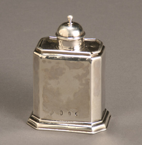 Appraisal: George I Silver Tea Caddy John Farnell London Of typical