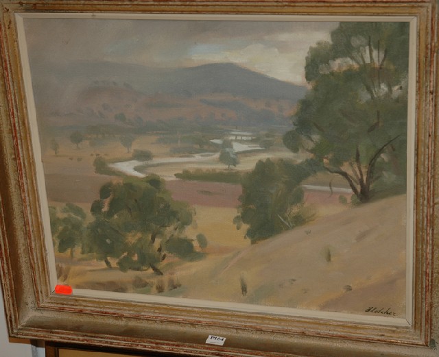 Appraisal: BRUCE FLETCHER VIEW ON TO THE PLAINS OIL ON CANVAS