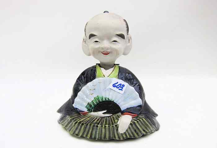 Appraisal: JAPANESE KUTANI NODDER DOLL Hand painted with detachable ''nodding'' head