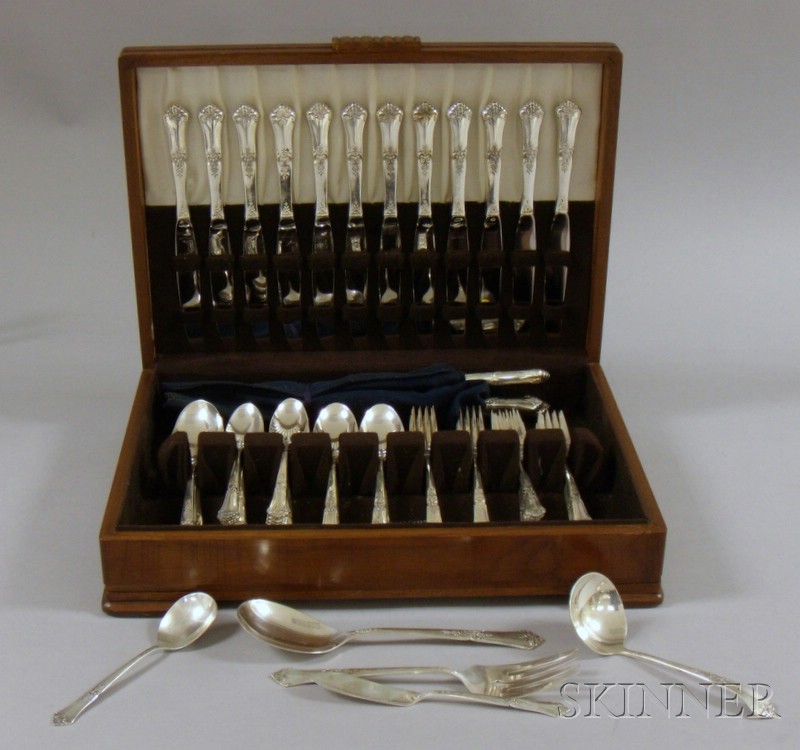 Appraisal: Sterling Silver State House Partial Flatware Set for Twelve Stately