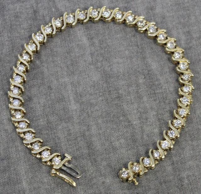 Appraisal: JEWELRY Diamond and kt Gold Tennis Bracelet kt yellow gold