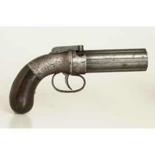 Appraisal: Allen Bar Hammer Pepper Box Revolver Antique Allen Bar Hammer