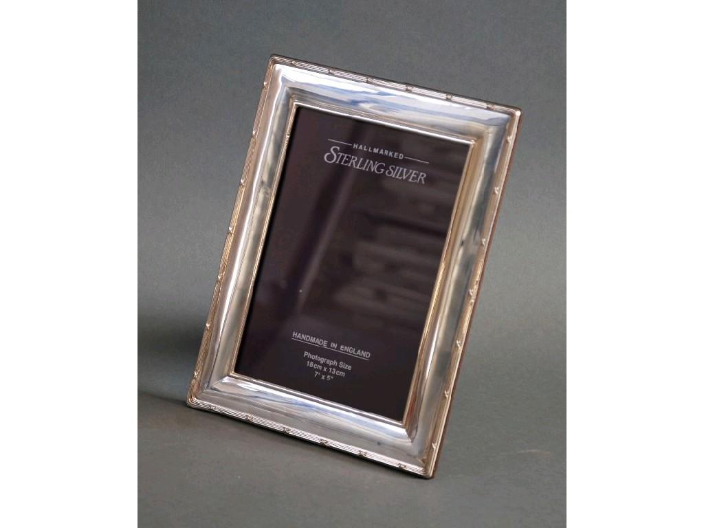 Appraisal: MODERN STERLING SILVER FRONTED PHOTOGRAPH FRAME with easel supports x