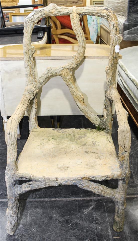 Appraisal: Sale Lot A Cast Stone Garden Chair th century having