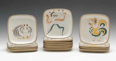 Appraisal: Fifteen Glidden Glazed Ceramic Circus Plates Each with a different