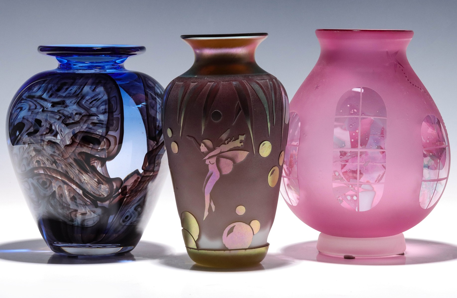 Appraisal: ACID CUT BACK AND OTHER CONTEMPORARY ART GLASS Late th