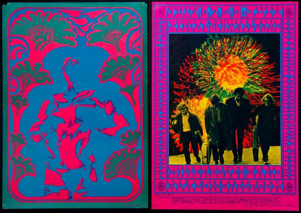 Appraisal: Neon Rose Two vintage Neon Rose posters by Victor Moscoso