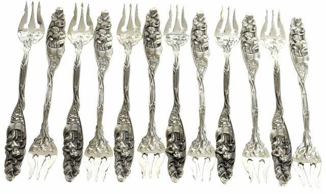 Appraisal: lot of American sterling silver oyster forks Dominick Haff New