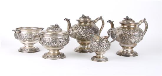 Appraisal: An American Sterling Silver Tea Service S Kirk Son Height