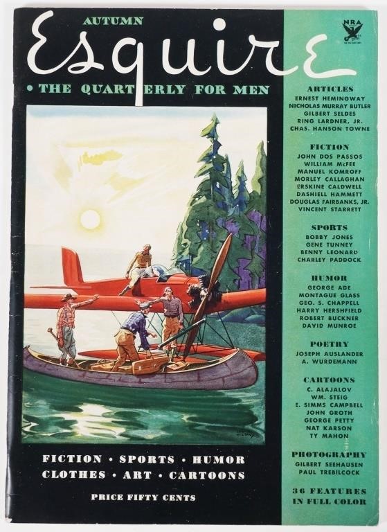 Appraisal: Well preserved copy of the very first issue of Esquire