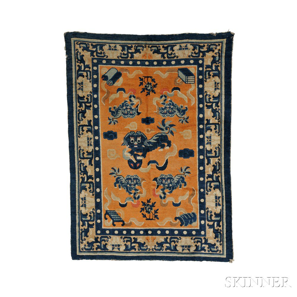 Appraisal: Buddhist Lion Rug China second half th century wool on