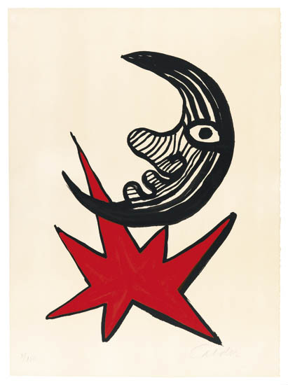 Appraisal: ALEXANDER CALDER Moon and Star Color lithograph x mm x