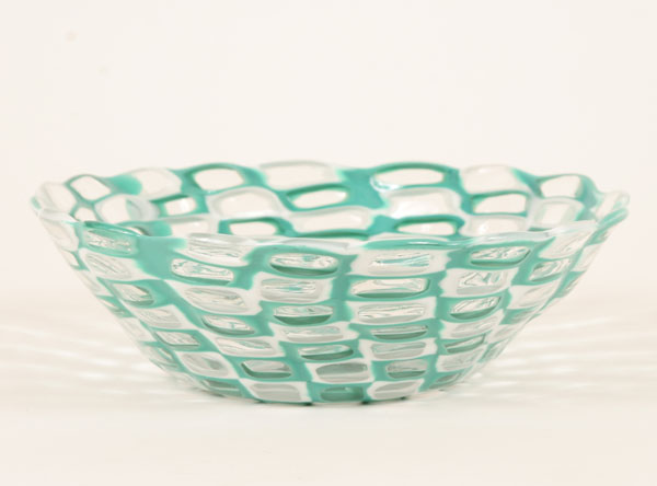 Appraisal: Venini occhi Murano art glass bowl composed of white and