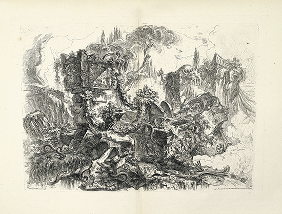 Appraisal: GIOVANNI B PIRANESI Two etchings from the Grotteschi The Tomb