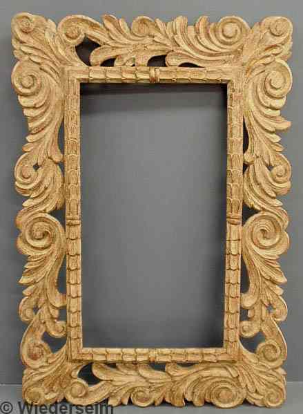 Appraisal: Large carved Continental frame th c with paint and gilt