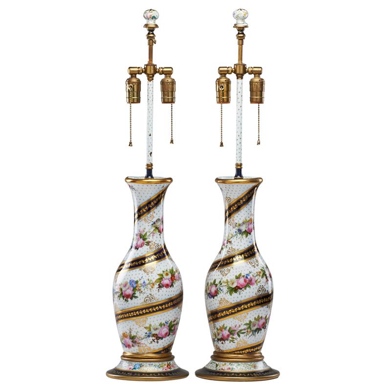 Appraisal: PAIR OF PARIS PORCELAIN LAMPS Condition Report