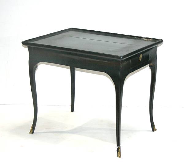 Appraisal: A Continental gilt metal mounted lacquered tea table late th