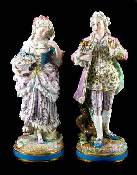 Appraisal: A pair of French porcelain figures depicting a male and